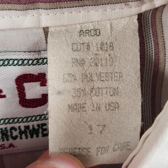 H Bar C Ranchwear Arco 1018 USA Western Pearl Snap Short Sleeve Striped Size 17 - Picture 10 of 16